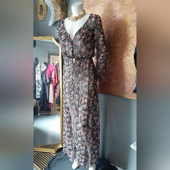 Zara Chiffon Floral Maxi Dress - Picture 2 of 16